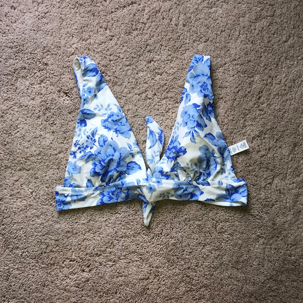 aerie longline tie triangle bikini top